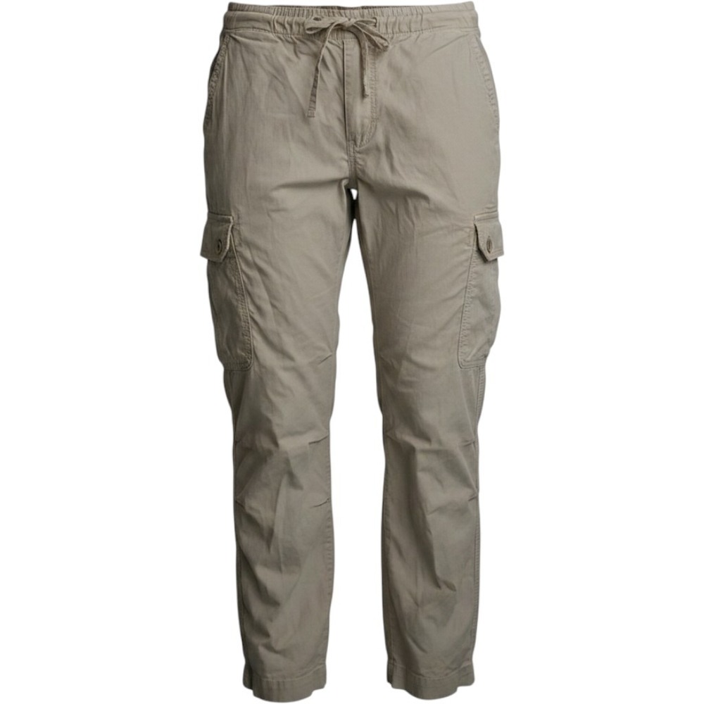 Gap Vintage Cargo Pants Large Khaki Tan 100% Cotton Drawstring Roll Up Leg